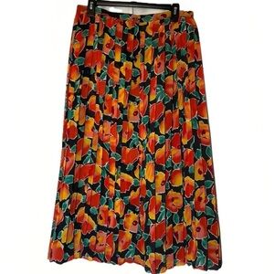 Vintage Women's Maxi Skirt Vibrant Floral Size L Boho Lagenlook Beachy 90's Y2K